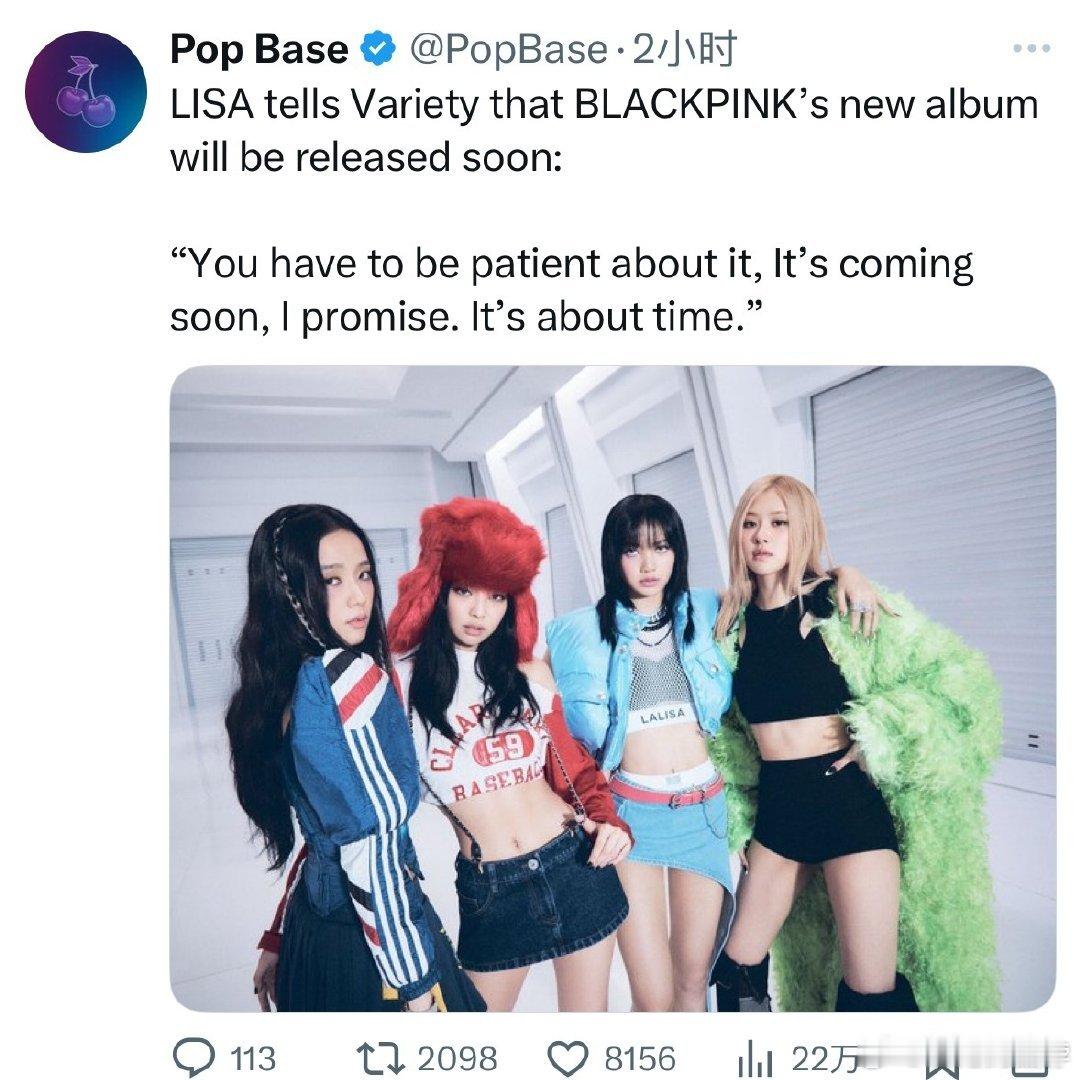 BLACKPINK即将发行专辑 Lisa透漏BLACKPINK即将发行专辑🥹“