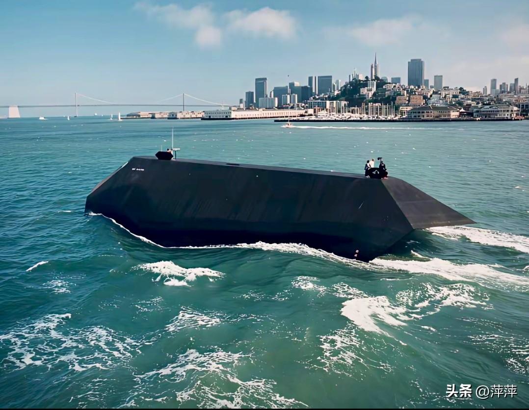 眼前这艘造型科幻的黑色舰船，是美国海军IX-529“海影”号隐身试验舰。由洛克希