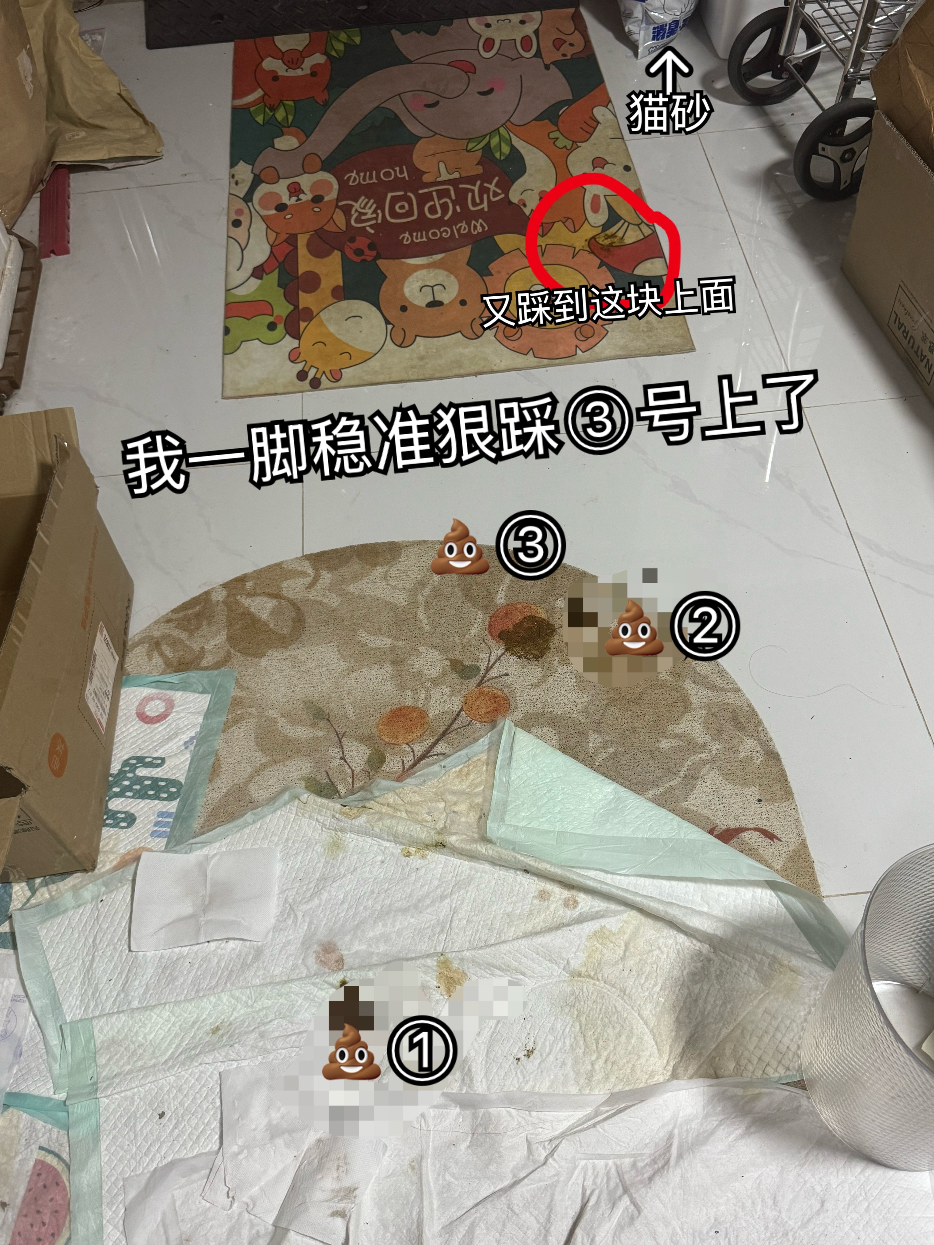 pucca这个魂淡我拎着阿杜大强的一麻袋猫砂和💩出去扔，就觉得脚下噗呲一声……