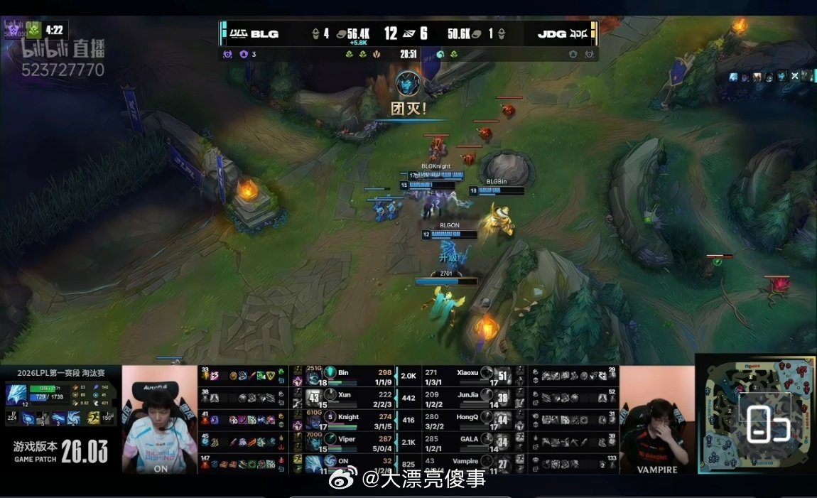 Bin 先锋赛给大伙带个冠军回来BLG和JDG的最后一局我看了，JDG主要问题还