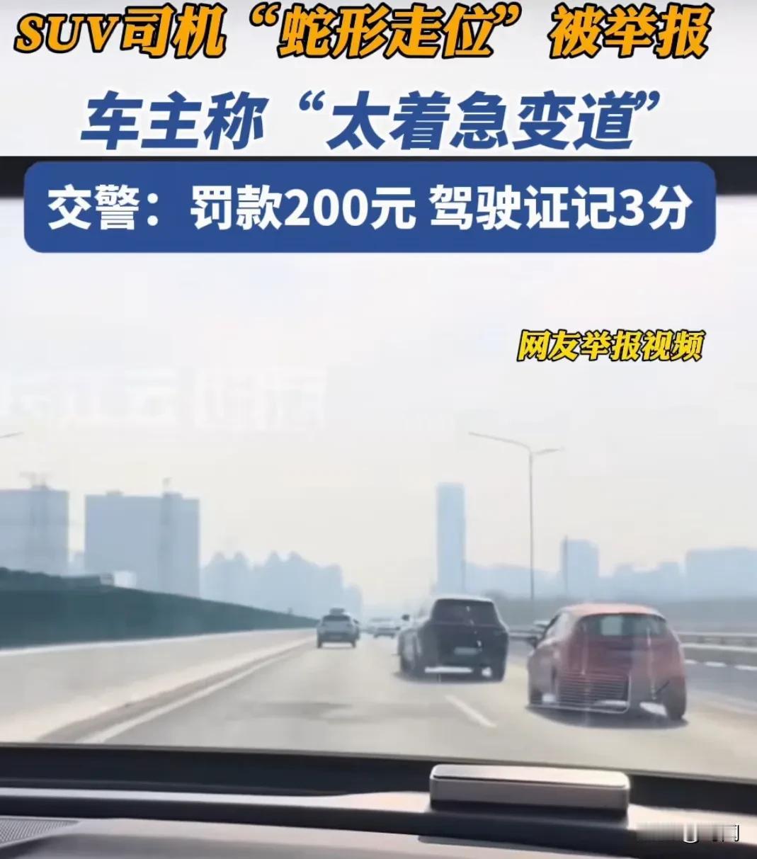 理想车主任性“展示车辆稳定性”蛇形走位，被后车司机拍摄后举报被处罚。事发12月5