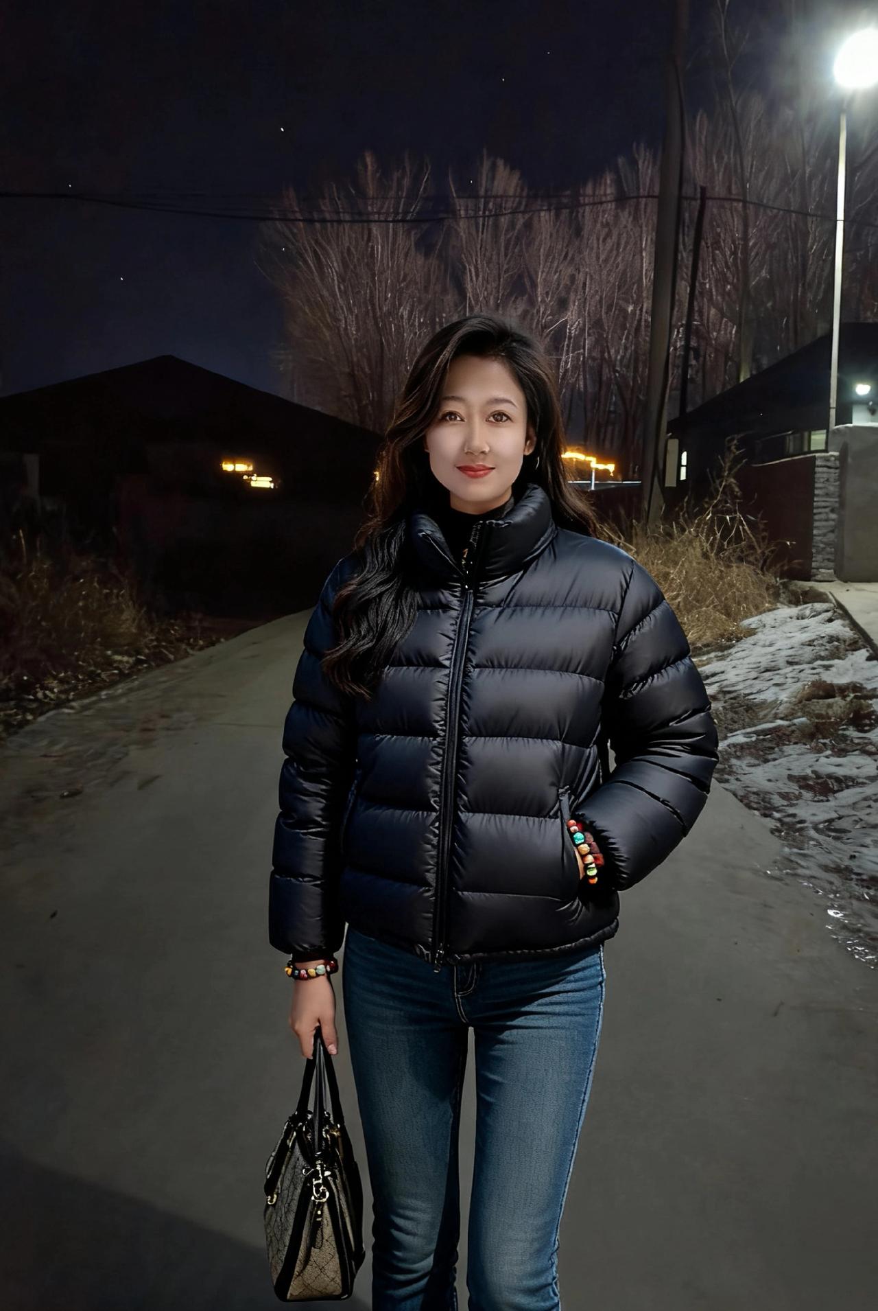 在夜色笼罩的村径上
我是一朵被遗落的墨云
风在我的发丝里穿行
带着枯草的叹息和泥