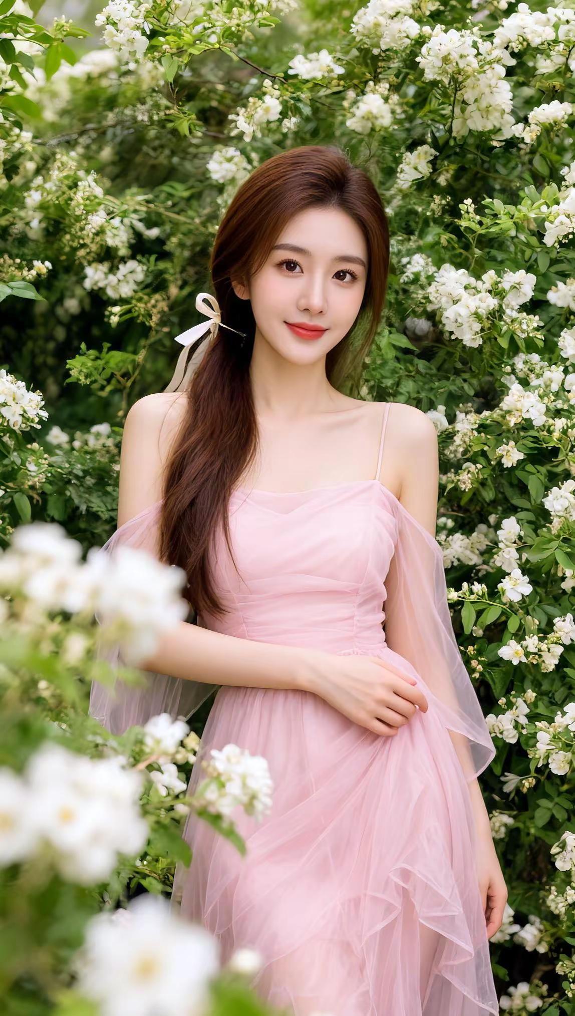 粉纱花丛写真 ai创作 玩法合伙人计划