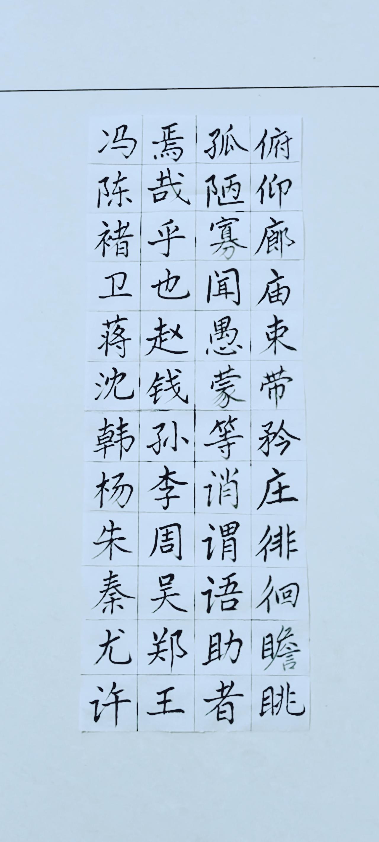 第六十六天《千字文》（21），《百家姓》（1）正楷毛笔练习