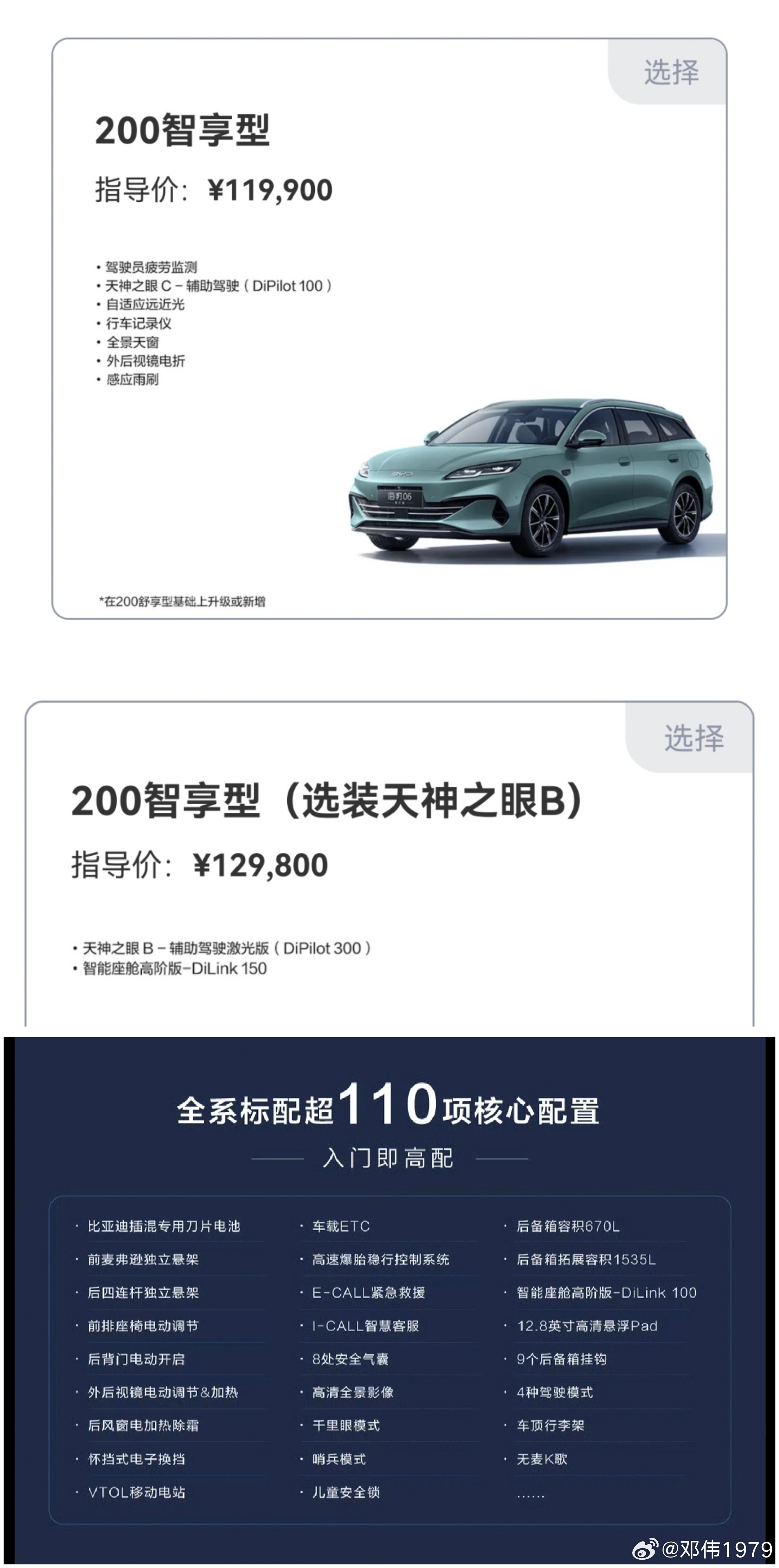 2026款海豹06DM-i旅行版 推荐11.99万元200智享型，有天神C够了…