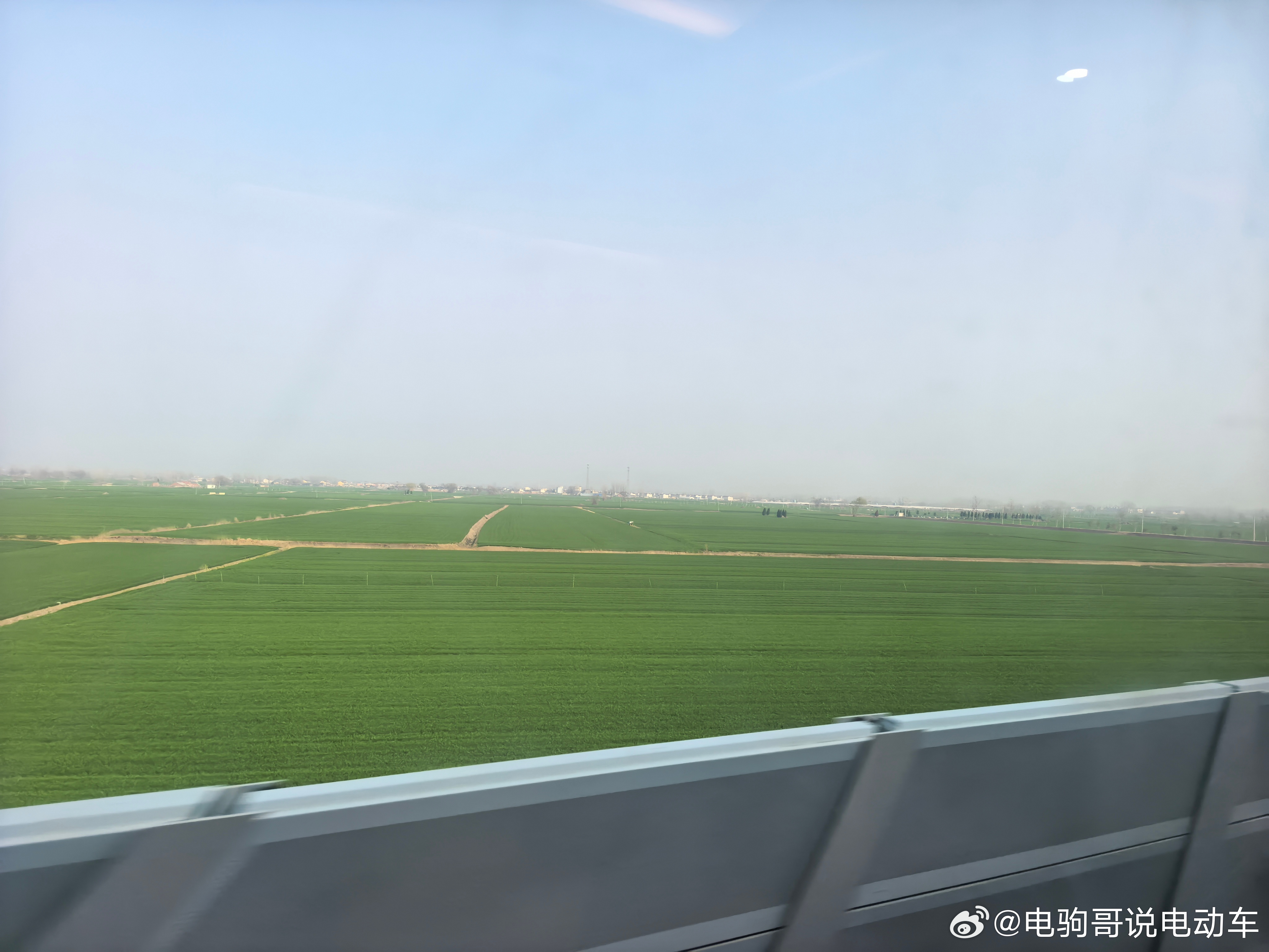 大地就像绿色的海。 