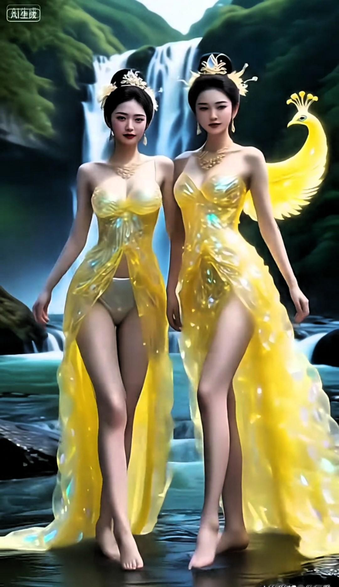 金羽不是仙子，是云南月光底下长出来的科技。
张婧仪的瀑布，李响的孔雀，都在一瓶面