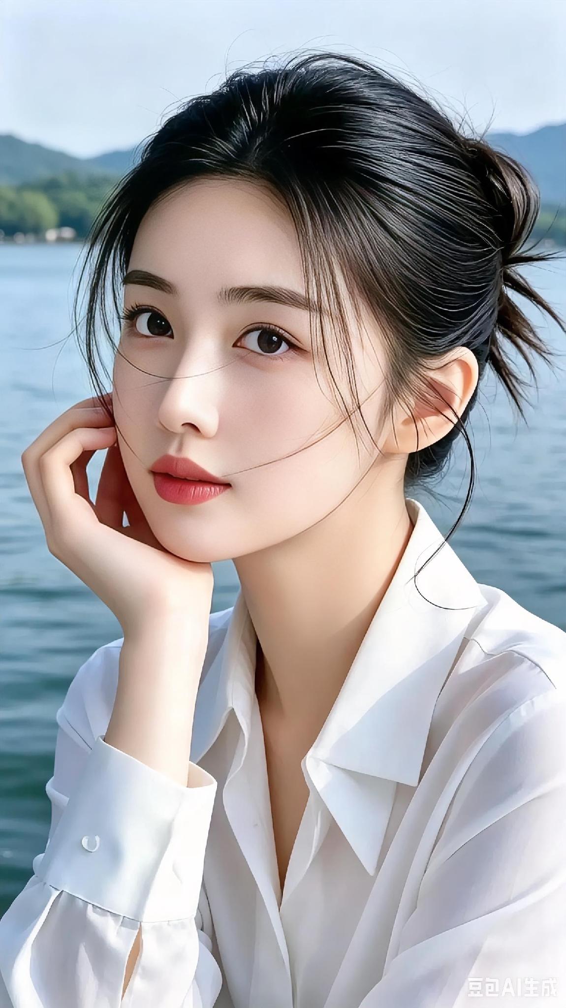 清新脱俗的美女，
你在想什么，
想念谁？
想念你吗？