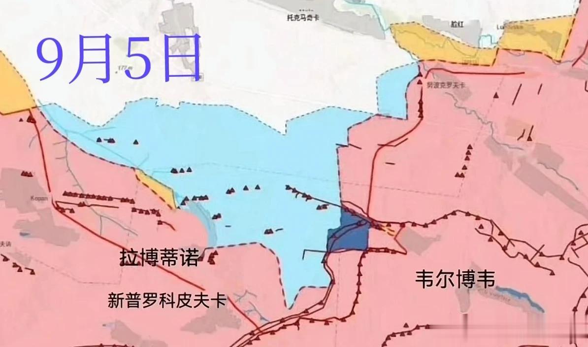 乌军反攻在南线的拉博迪诺，韦尔博韦一线取得进展。驻守俄军战略撤退到地势较高一线。