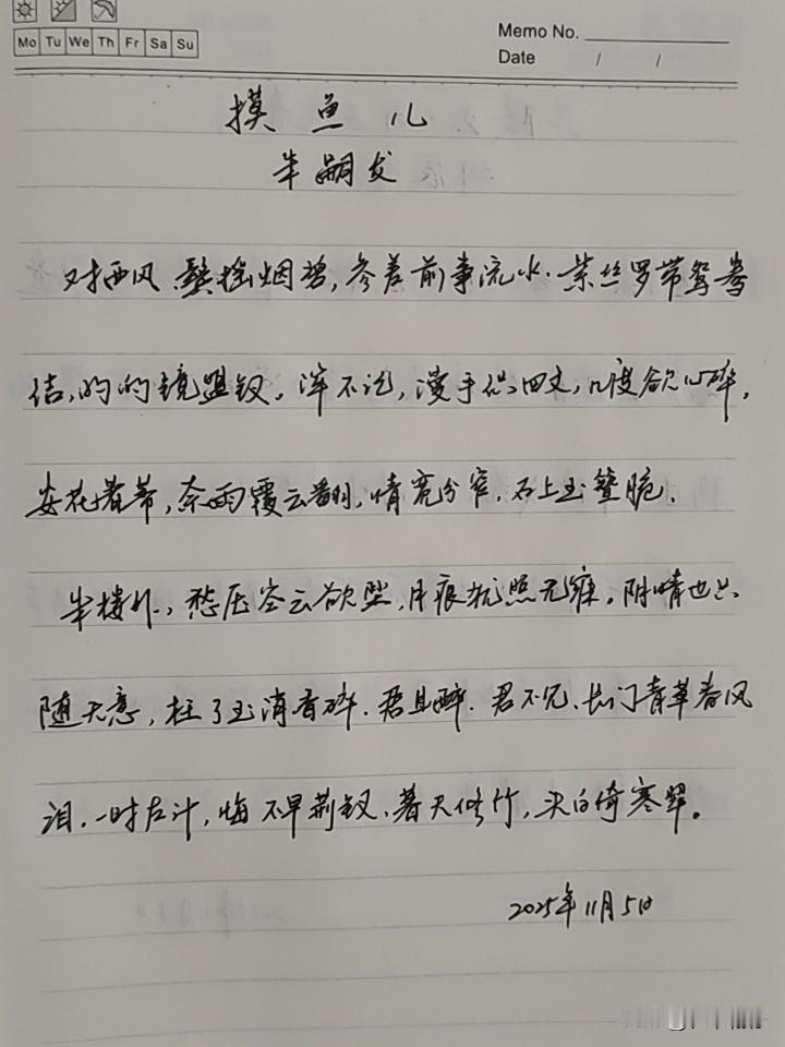 抄书第 992天（2025年11月5日）
静心✔
戒浮躁，一笔一划。

    