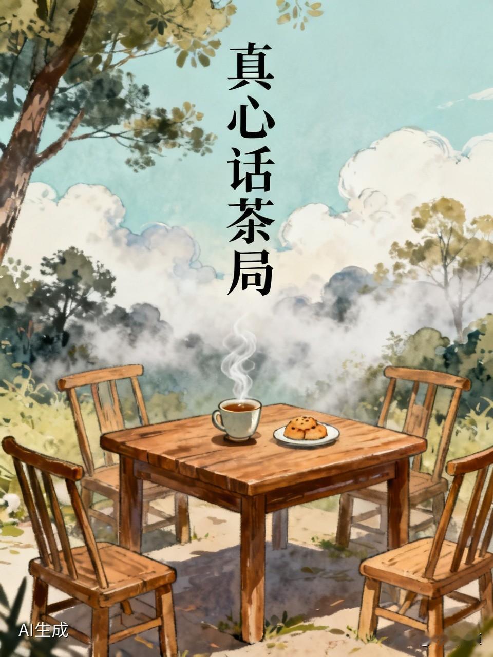 昨晚组了个“真心话茶局”，和老友们围坐一起。茶是普通的龙井，点心是网购的，氛围却