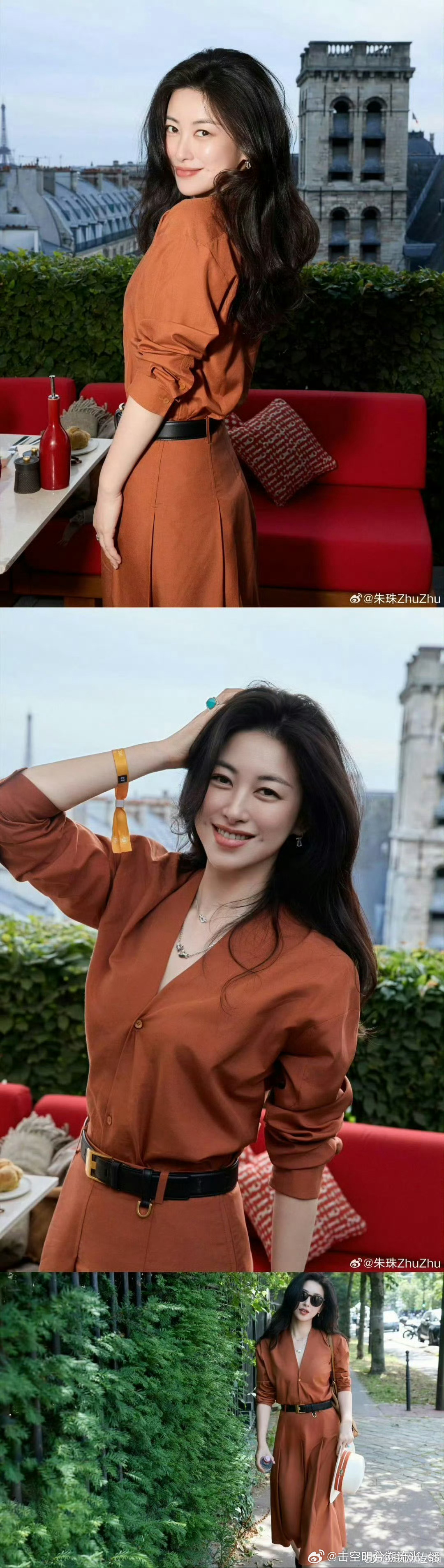 朱珠审美界最权威的母亲朱珠堪称宝妈审美教科书，不靠昂贵单品打造氛围感，女儿穿搭清