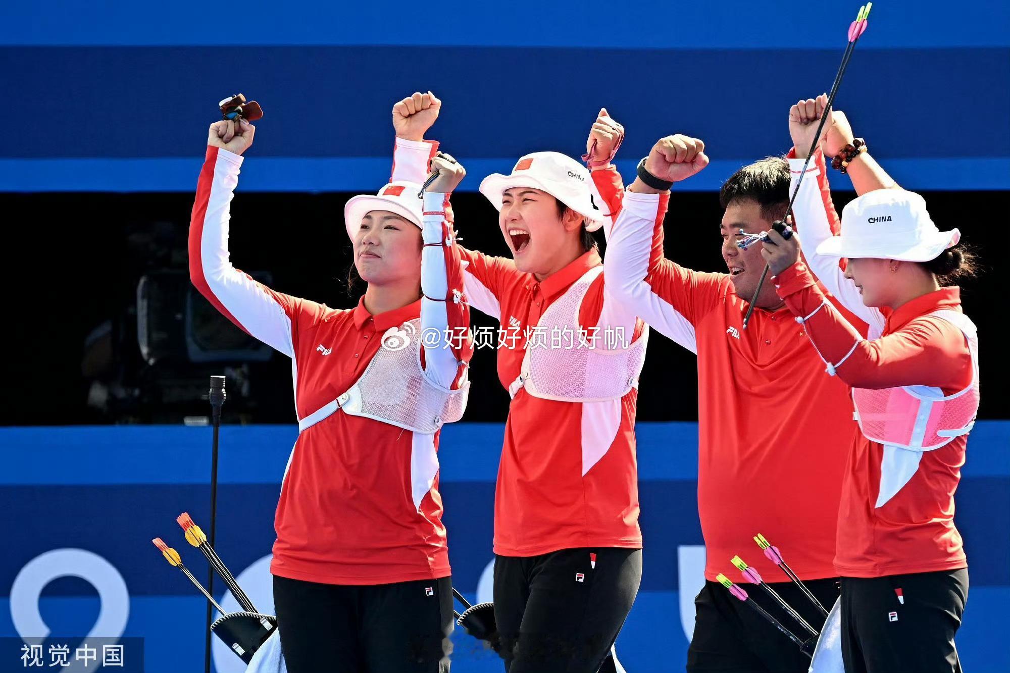 #射箭女团中国进决赛##全民聊奥运#和韩国争夺冠军，那必须是我们中国队夺金啦不管