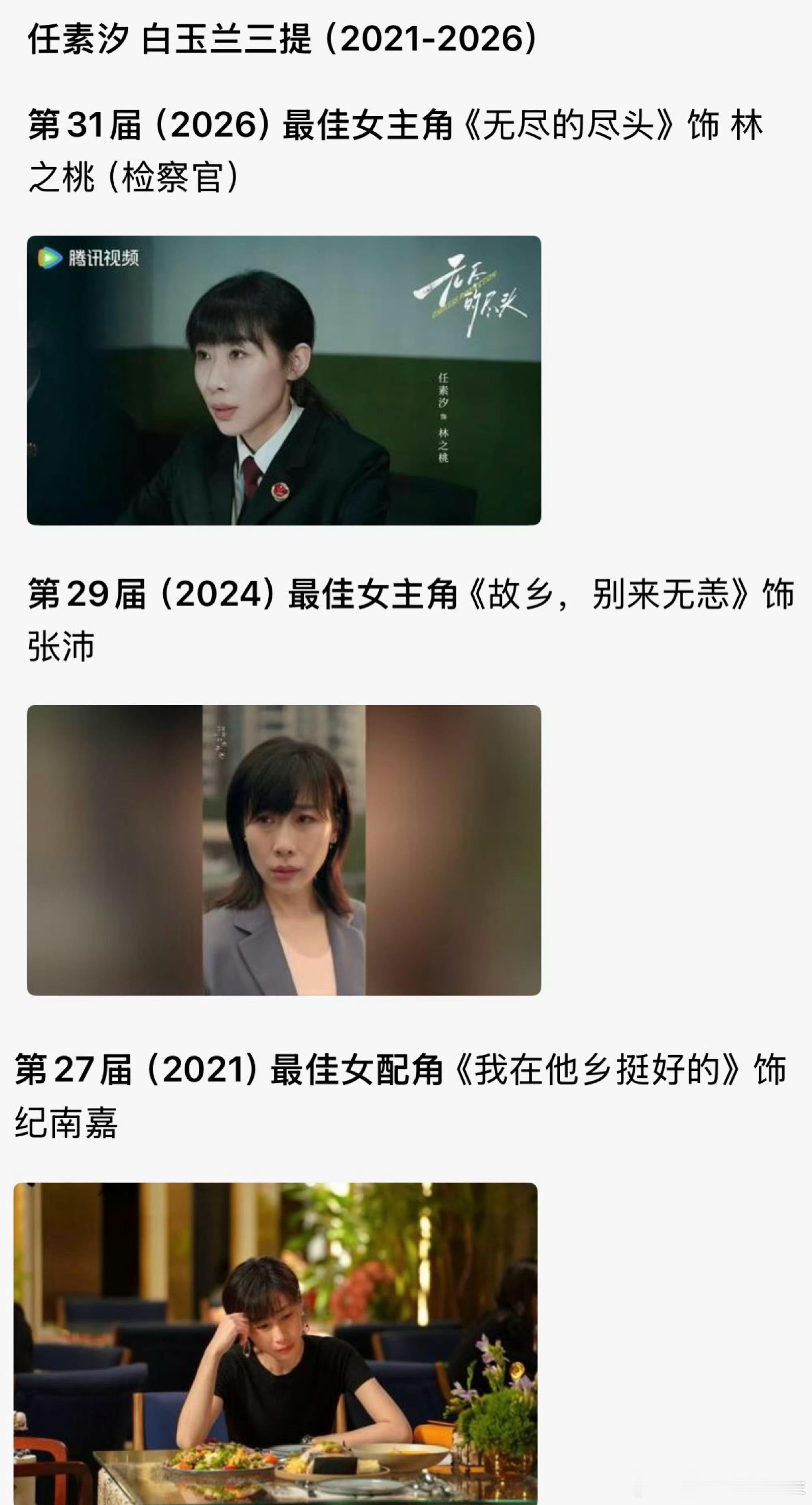 任素汐爆冷提名白玉兰这哪里是爆冷，无尽的尽头降未成年犯罪，也是主旋律题材，一直是