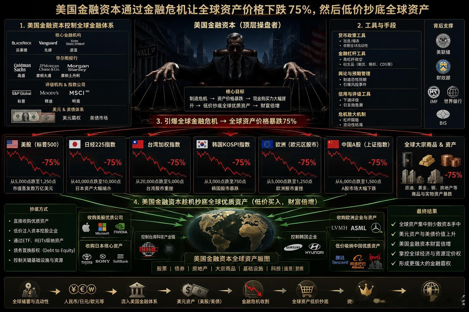 现在全球金融动荡风险已被很多专家提及了。假如全球金融危机触发债务危机，导致全球各