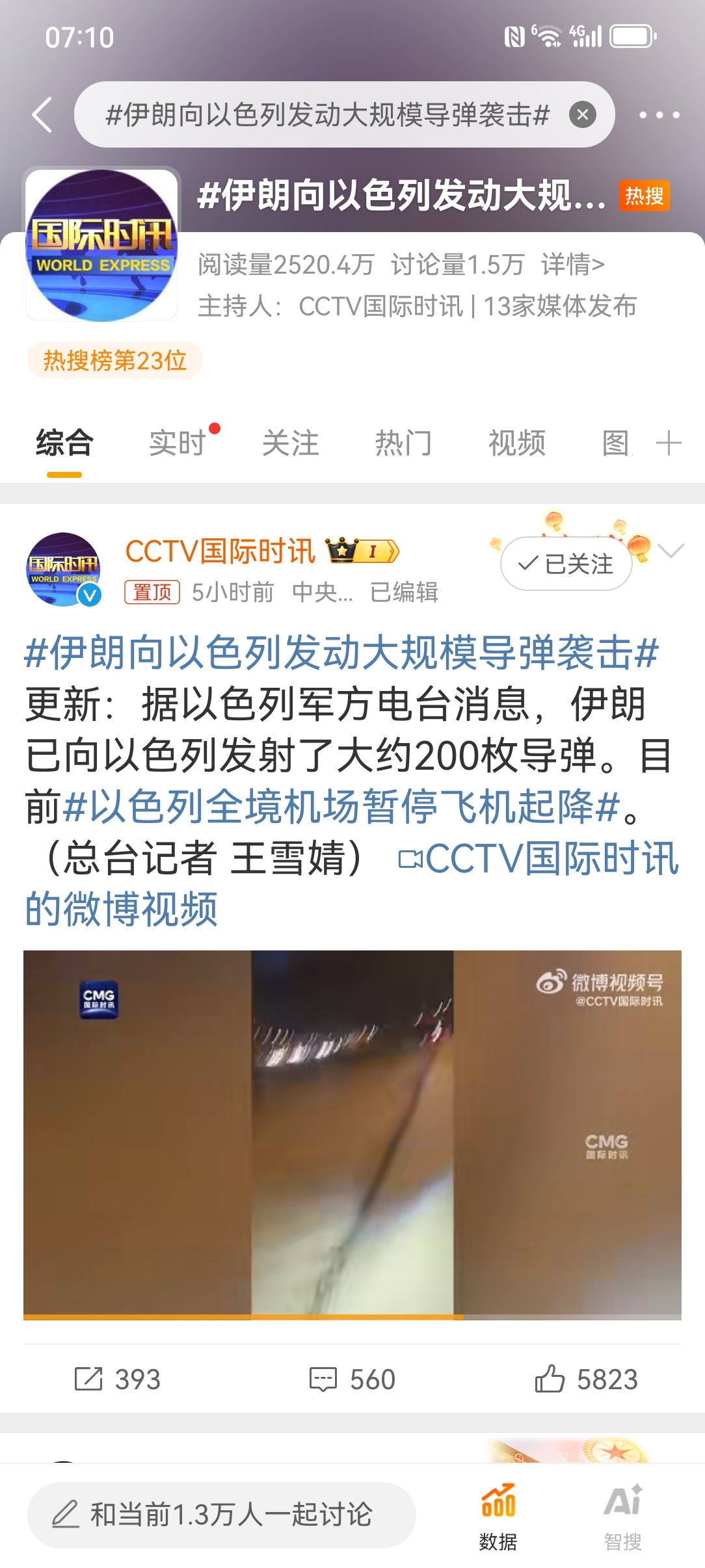 #黎以冲突升级#【#伊朗向以色列发动大规模导弹袭击#】因为西方挑拨俄罗斯与乌克兰