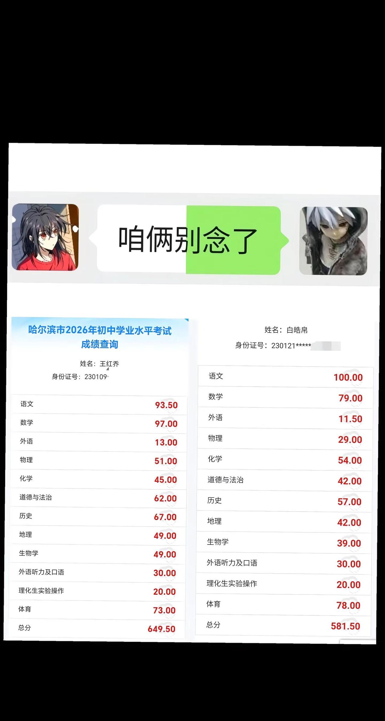 兄弟咱俩别念了@洛 估分结果 查分小技巧