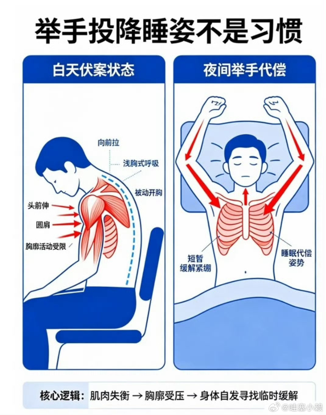 没用的知识又增加了一点[doge]举手式睡姿是身体在求救 ​​​