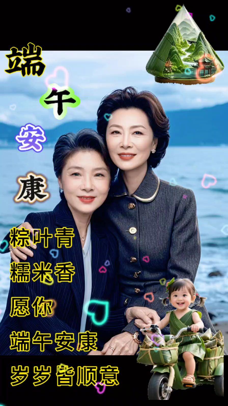 海边风景独好哉，我与智识同在此。共话人生路漫漫，携手共度时光里。