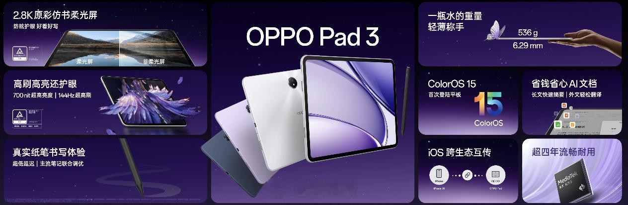 OPPO Pad 3 也来了～快速汇总一下看看～ 