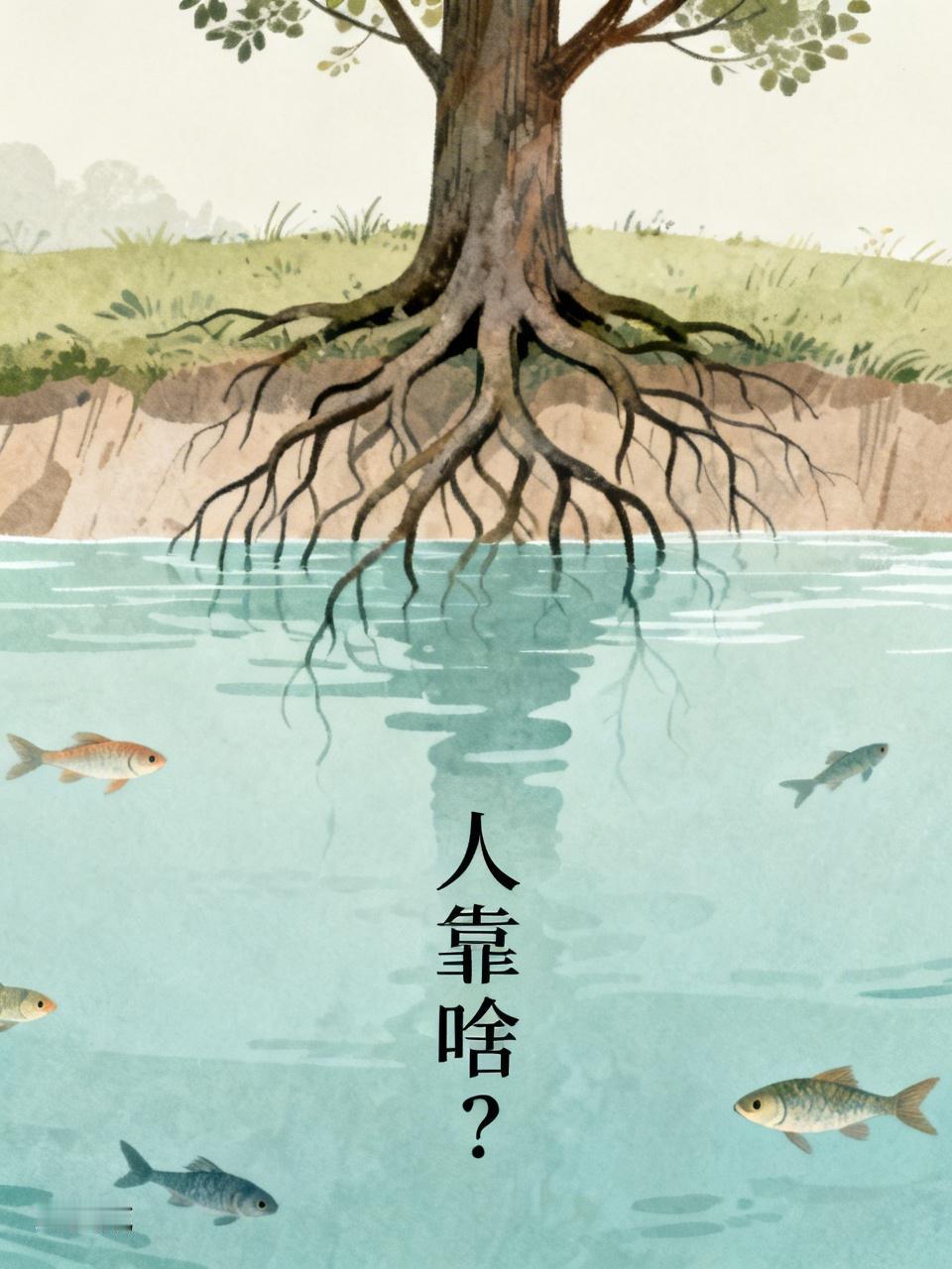 树靠根长,鱼靠水养,人靠啥? 树靠根长，鱼靠水养，那人靠啥呢？我觉得人靠的东西可