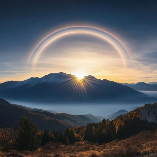 美图欣赏——太阳光晕 - 日出时的奇幻瞬间