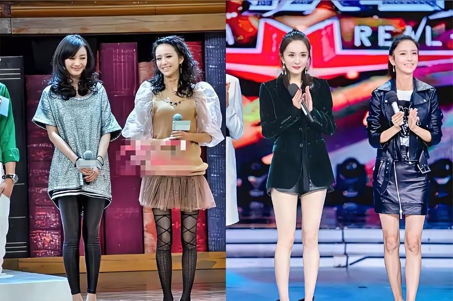 舞蹈生的腿和明星的腿，真隔着一条马里亚纳海沟啊？
杨幂走路膝盖内扣，小腿肌肉往