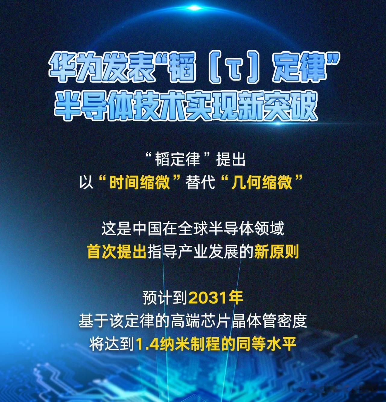 华为在半导体领域取得重大进展和突破，实现了弯道超车，打破欧美的技术封锁；另外在今