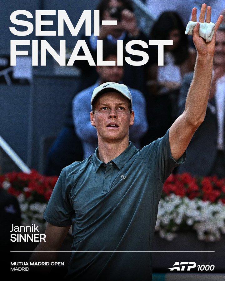 马德里大师赛，挽救全部破发点，抢七零封以6-2/7-6(0)击败新星霍达尔，职业