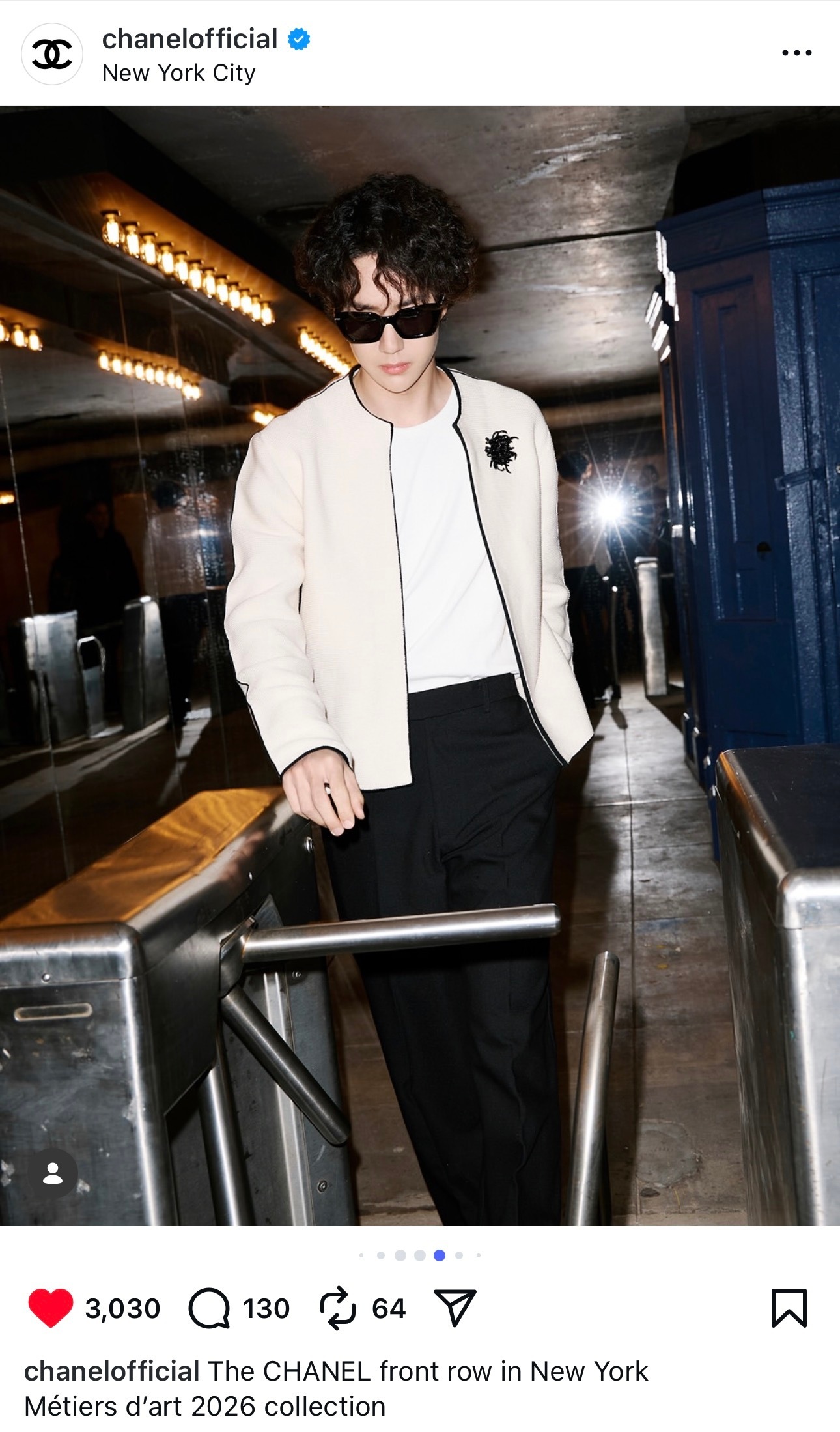 香奈儿外网ins更新，都去点点王一博香奈儿品牌形象大使