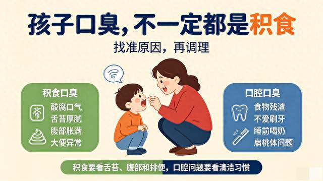 孩子嘴巴有异味口臭，是积食吗？家长别再盲目判断