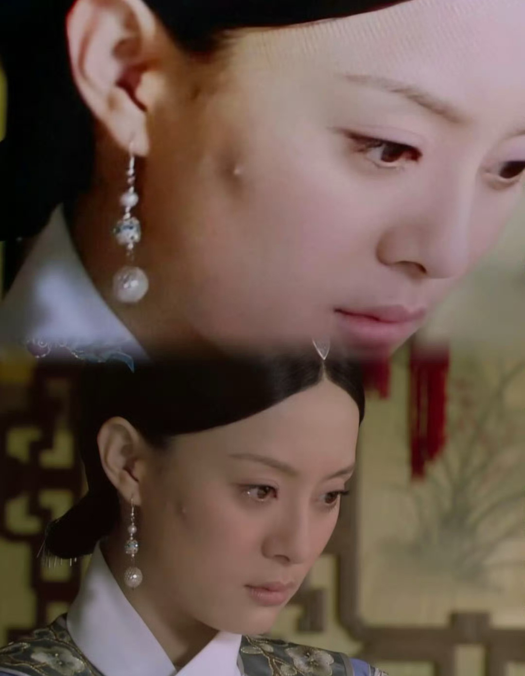 之前怎么没发现嬛嬛这颗痘痘这么大啊，还是以前的电视剧好，无磨皮滤镜，连演员的痘痘