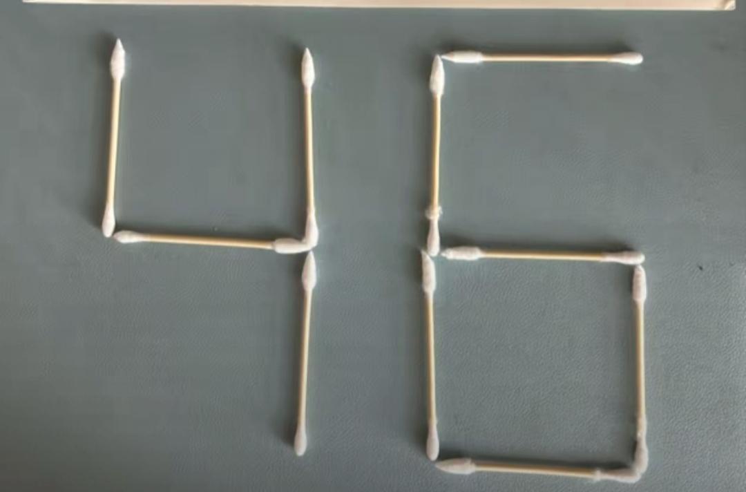 用棉签拼出数字49和50。只动一根，怎么变成更大的数字🔢，你会吗？敢来挑战吗？