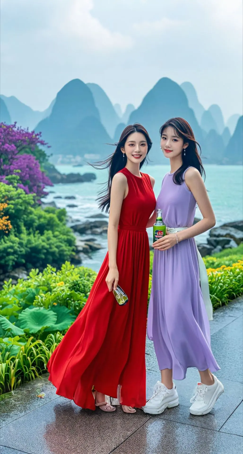 AI扩图 AI桂林海畔美