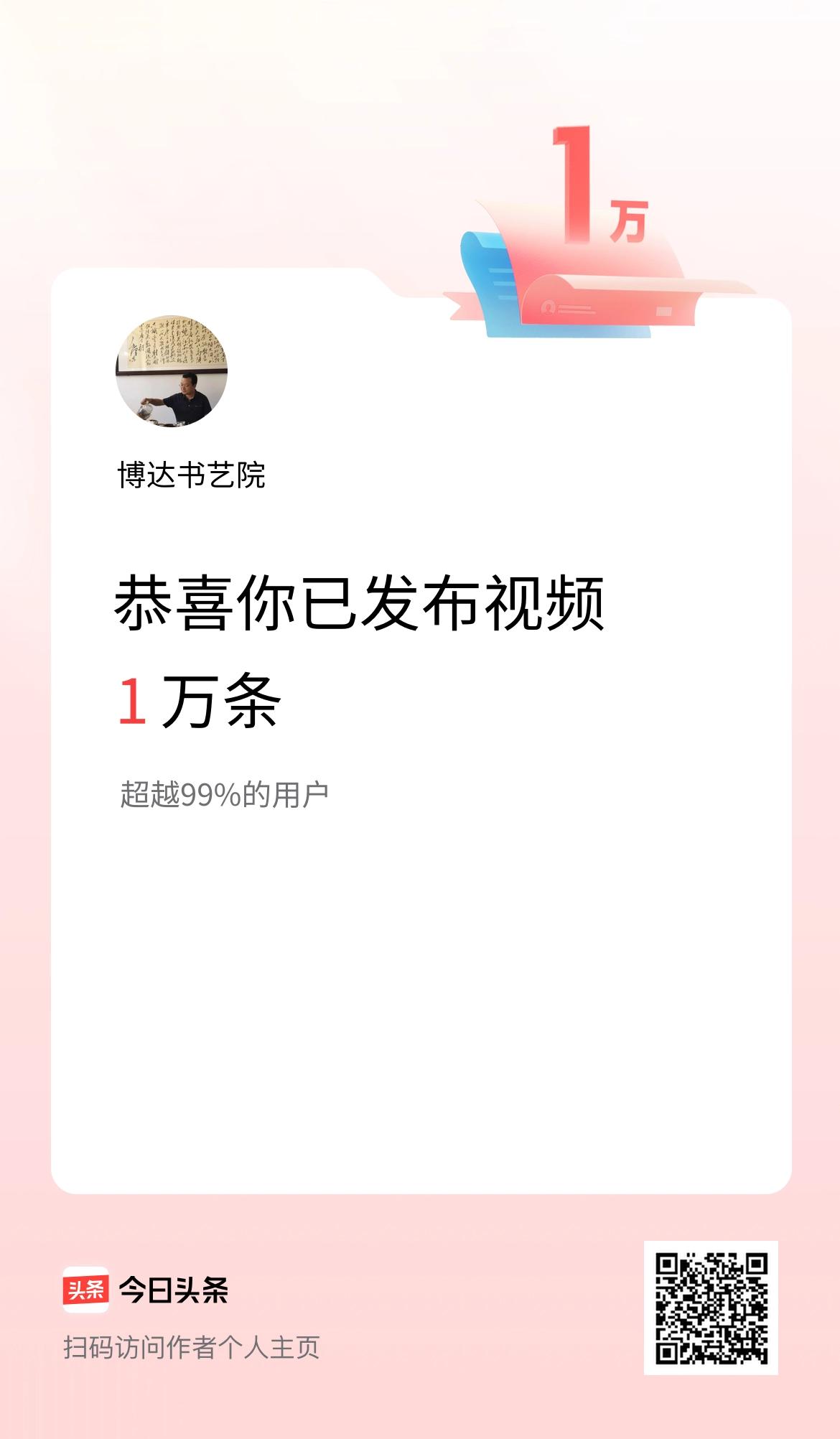 我在头条累计视频投稿1万个