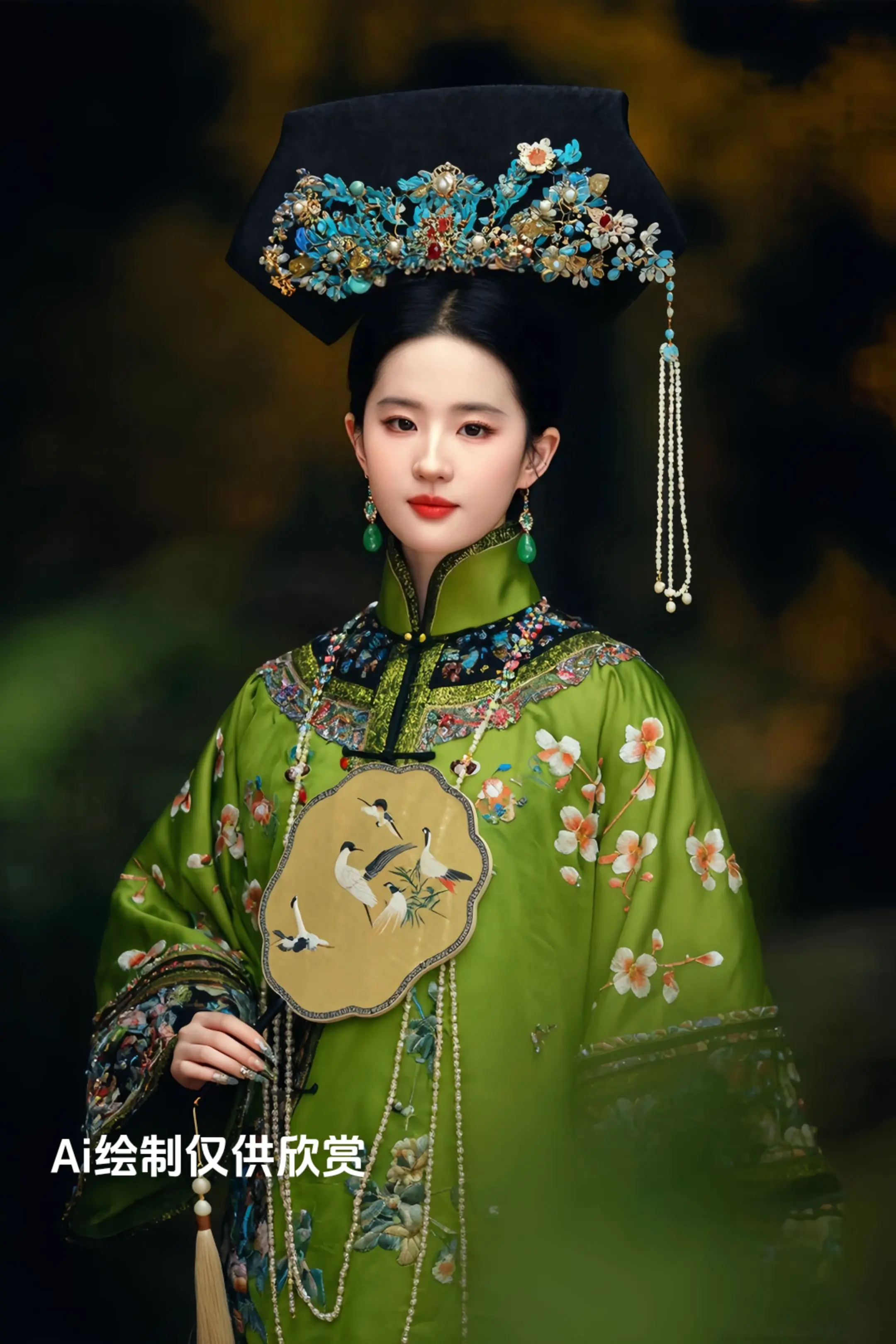 清宫装造，绿色也很好看