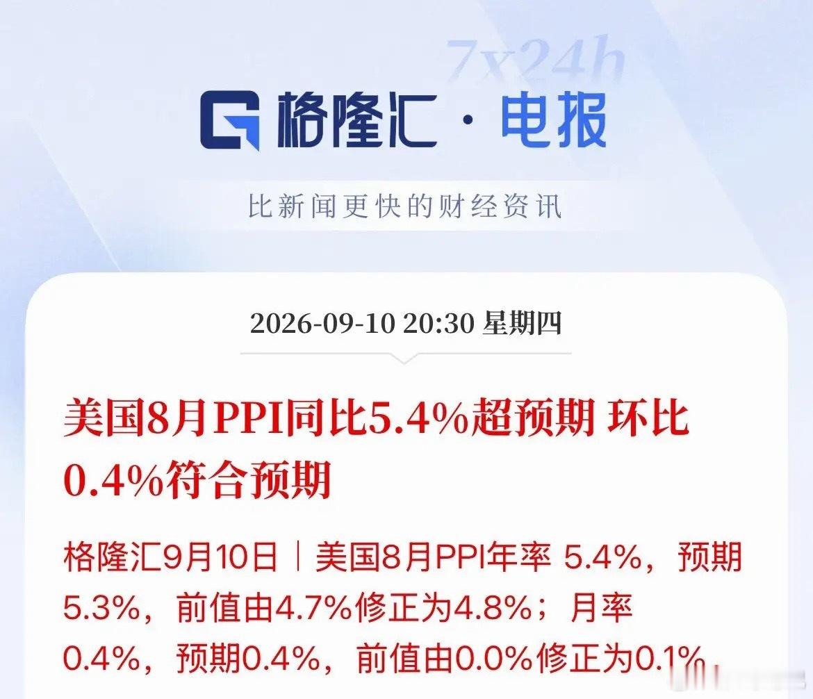 血洗开始了，拔刀霍霍了，美国8月PPI超预期，直接再推沃什一把，美联储9月加息概