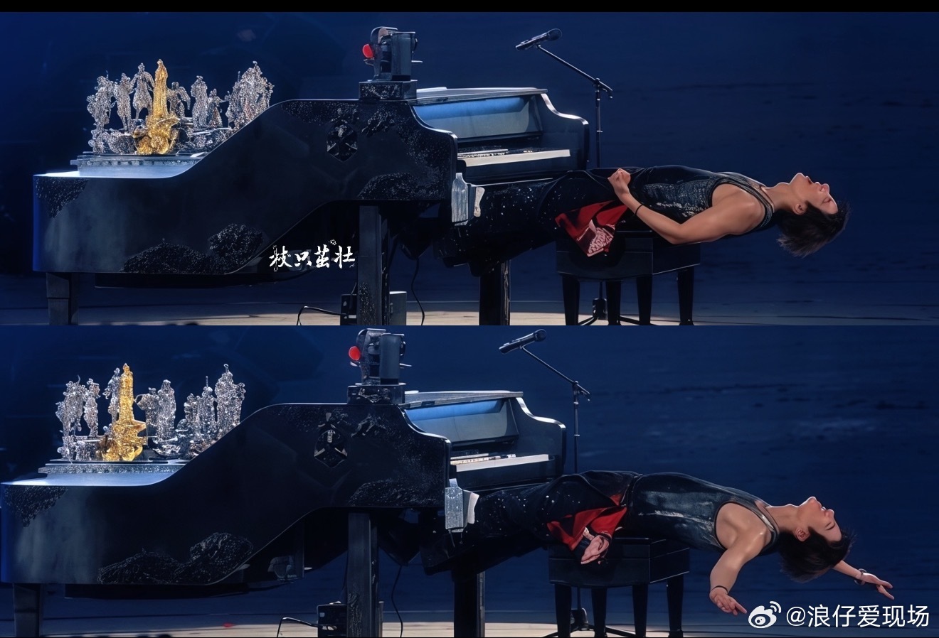 王力宏绝世好腰 谁懂这个画面的含金量？王力宏在长沙演唱会上，把身体180度放平在