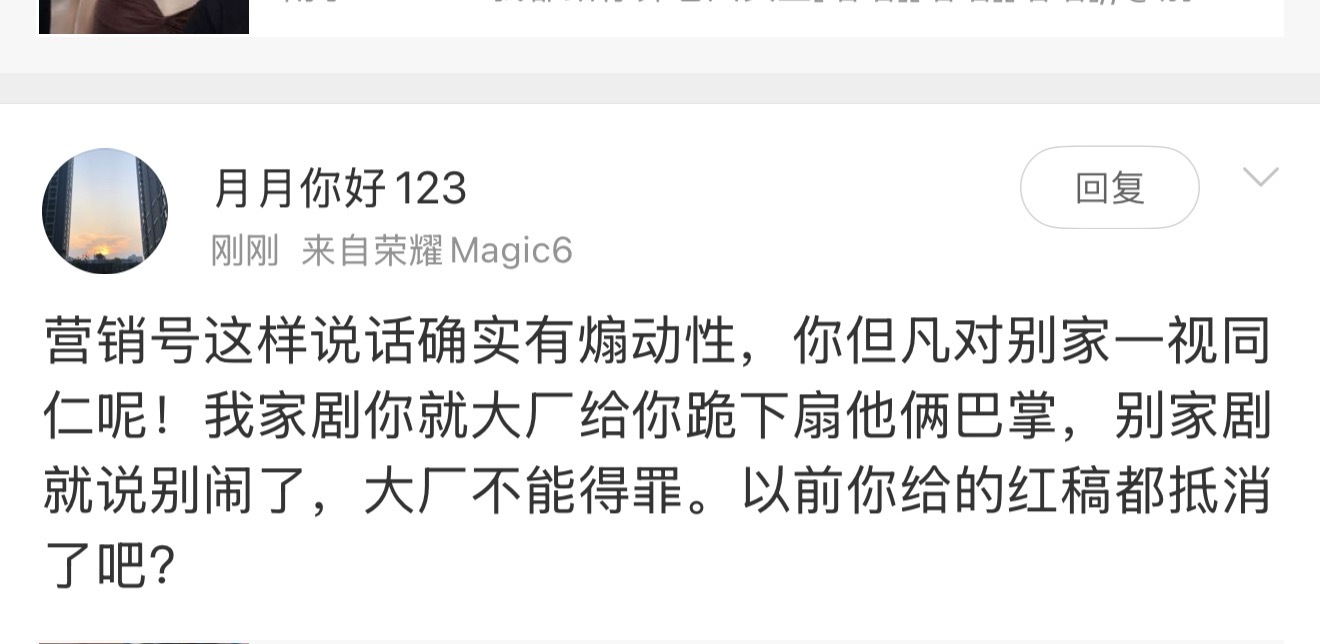 邓为拍的又不是大厂，你家才是，括号里的内容是补充给拍大厂的人（比如你们家）看的啊