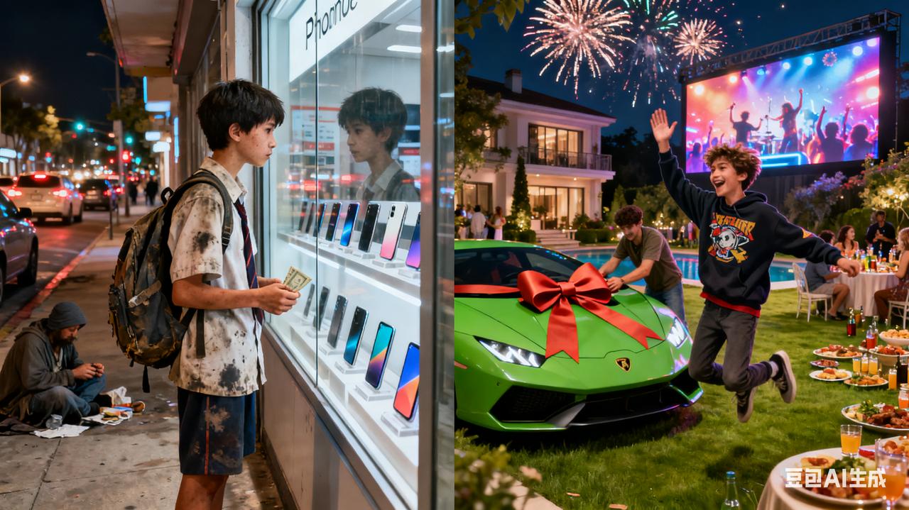 从借钱买手机到兰博基尼礼物：这个世界的不平等有多残酷？
挂上热搜的“爸爸借不到钱