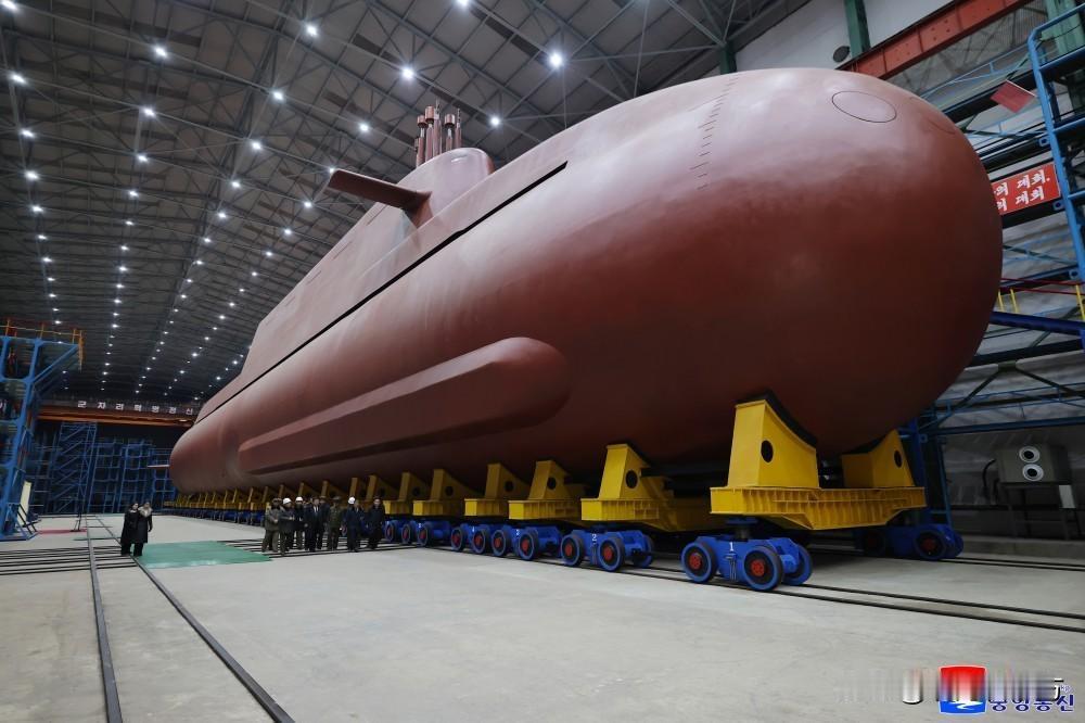 朝鲜领导人金正恩莅临现场指导了８７００吨级核动力战略导弹潜艇建造工作。

金正恩