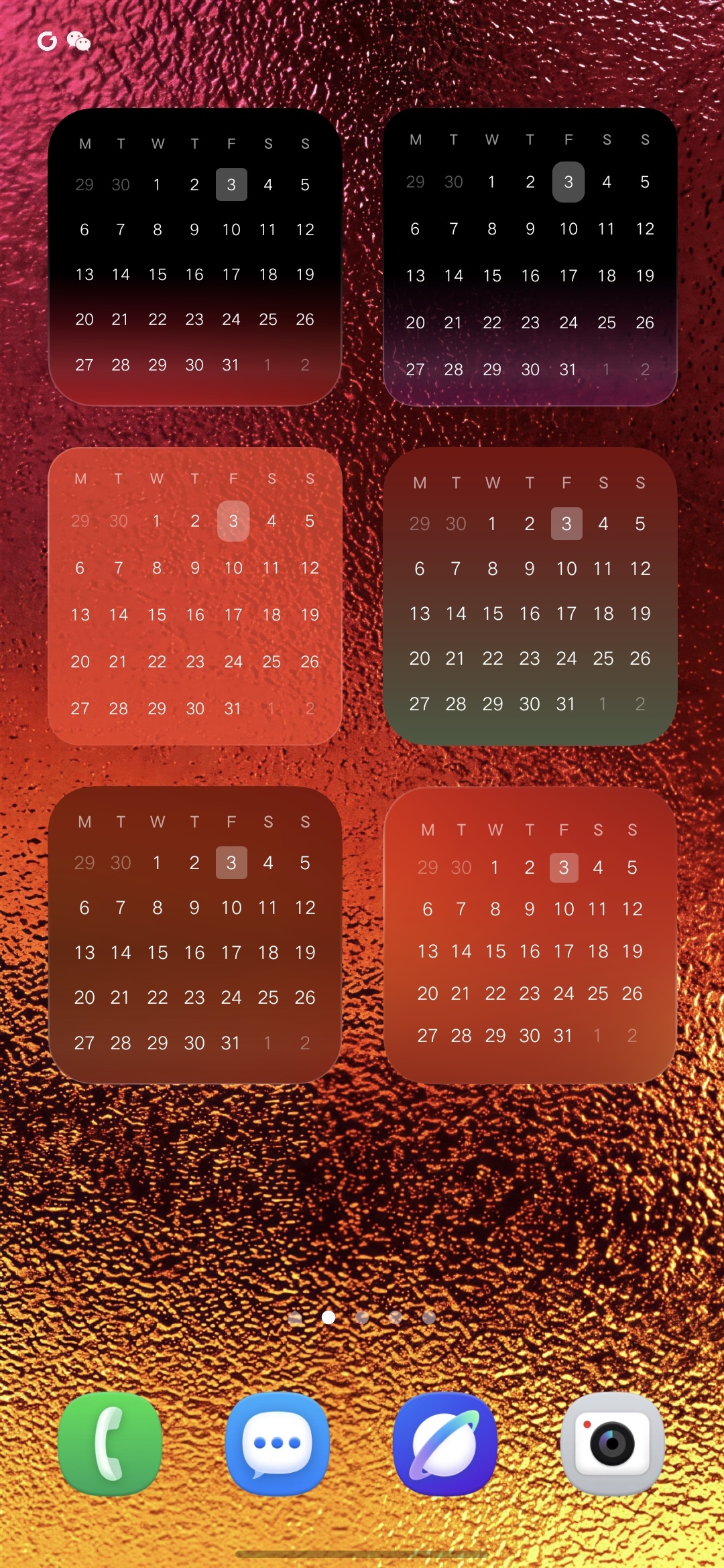 这是我通过 Glassify 实现的几种小部件的背景效果，你最喜欢哪个？ 