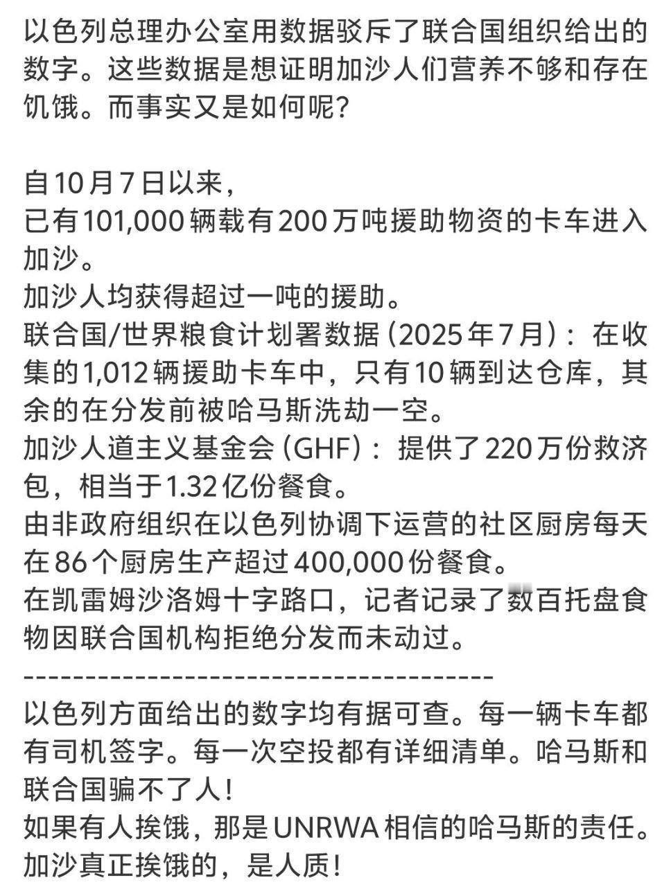 真正挨饿的，是被哈马斯掳去的人质。 ​​​