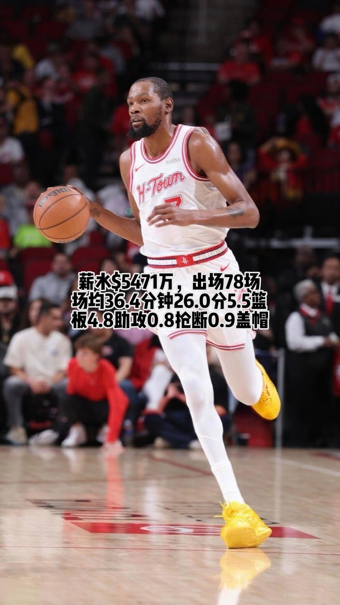 本赛季薪水五千万球员出场排名1、凯文-杜兰特（78场）2、卡尔-安东尼-唐斯（7