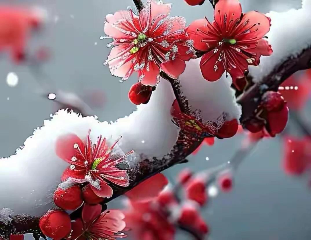 文笔挑战:

雪花闻得梅花香
欲与梅花做鸳鸯
待到日出雪融化
依依不舍泪汪汪