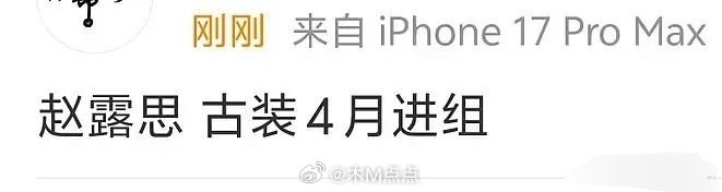 🍉赵露思 古装4月进组 