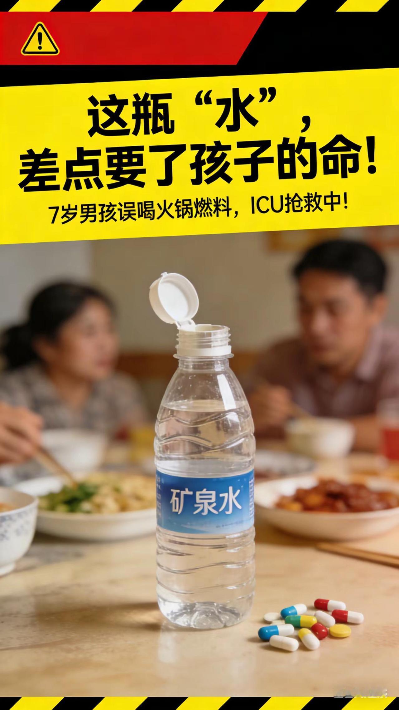 千万警惕！这个“致命错误”很多家庭还在犯。一瓶看似普通的“矿泉水”，差点让7岁男