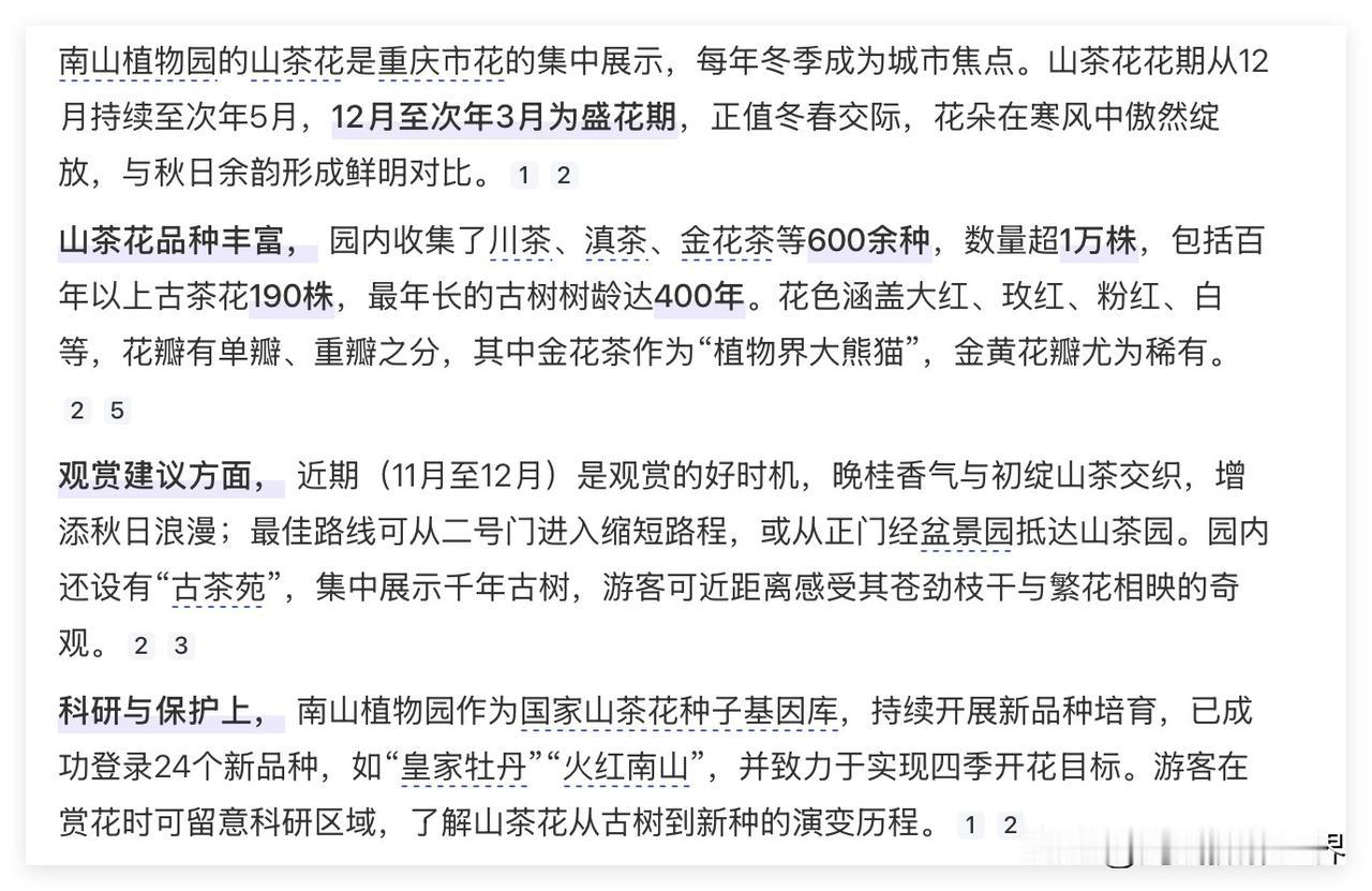 山茶花是重庆的市花，重庆人非常喜爱和重视茶花。在重庆南山植物园建有专门的山茶园，