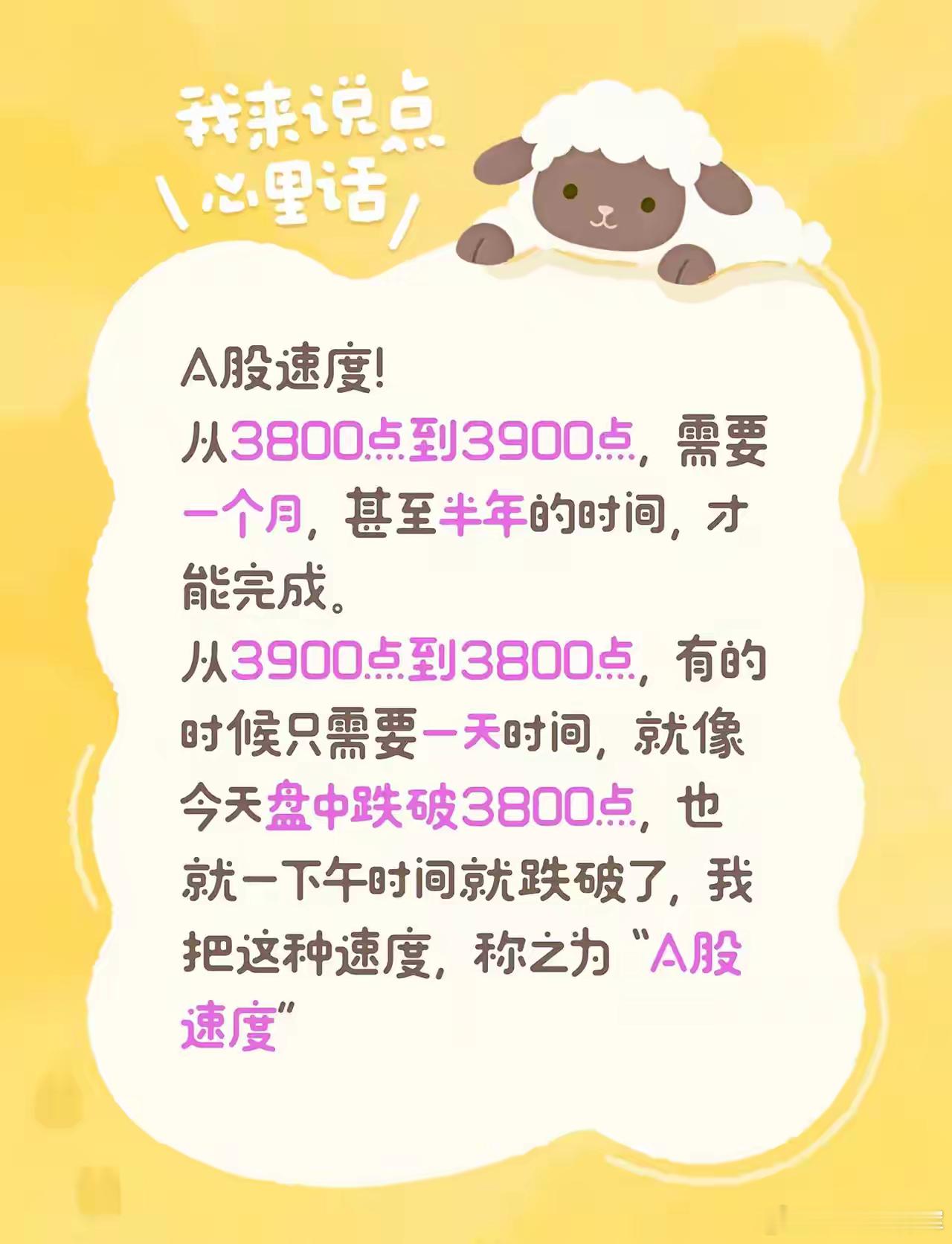 A股速度！从3800点到3900点，需要一个月，甚至半年的时间，才能完成。从39