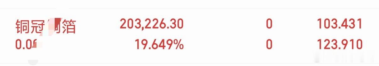 铜冠铜箔301217📈T+2涨幅25.61%，今天缩量有点狠，暂时落袋离场🎉